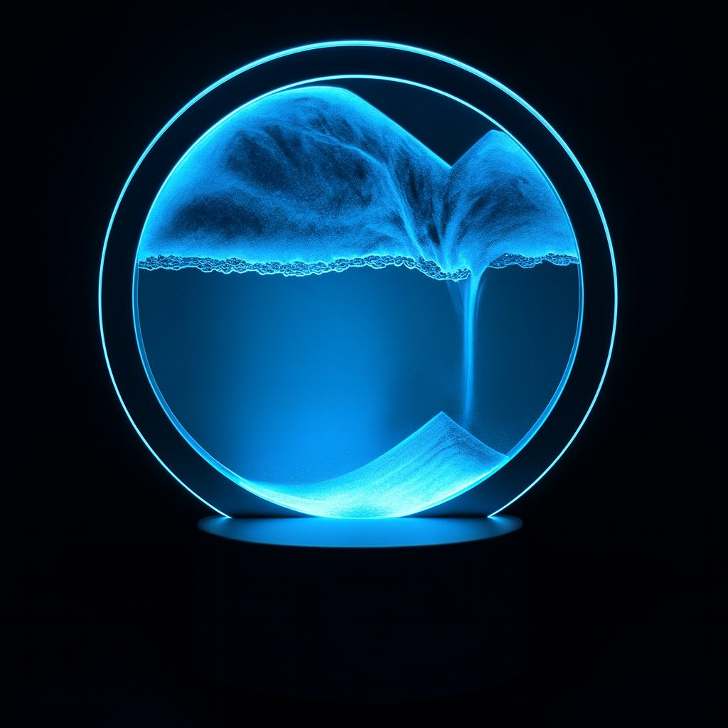 Modern Desk Light 3D LED Table Lamp Moving Art Dynamic Sandscape
