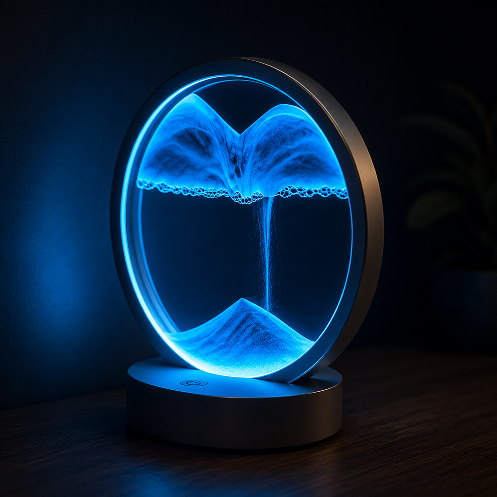 Modern Desk Light 3D LED Table Lamp Moving Art Dynamic Sandscape
